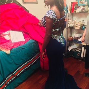 Royal Blue Velvet Jonathan Kayne Dress